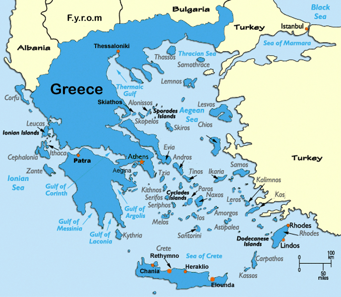 kaart griekse eilanden